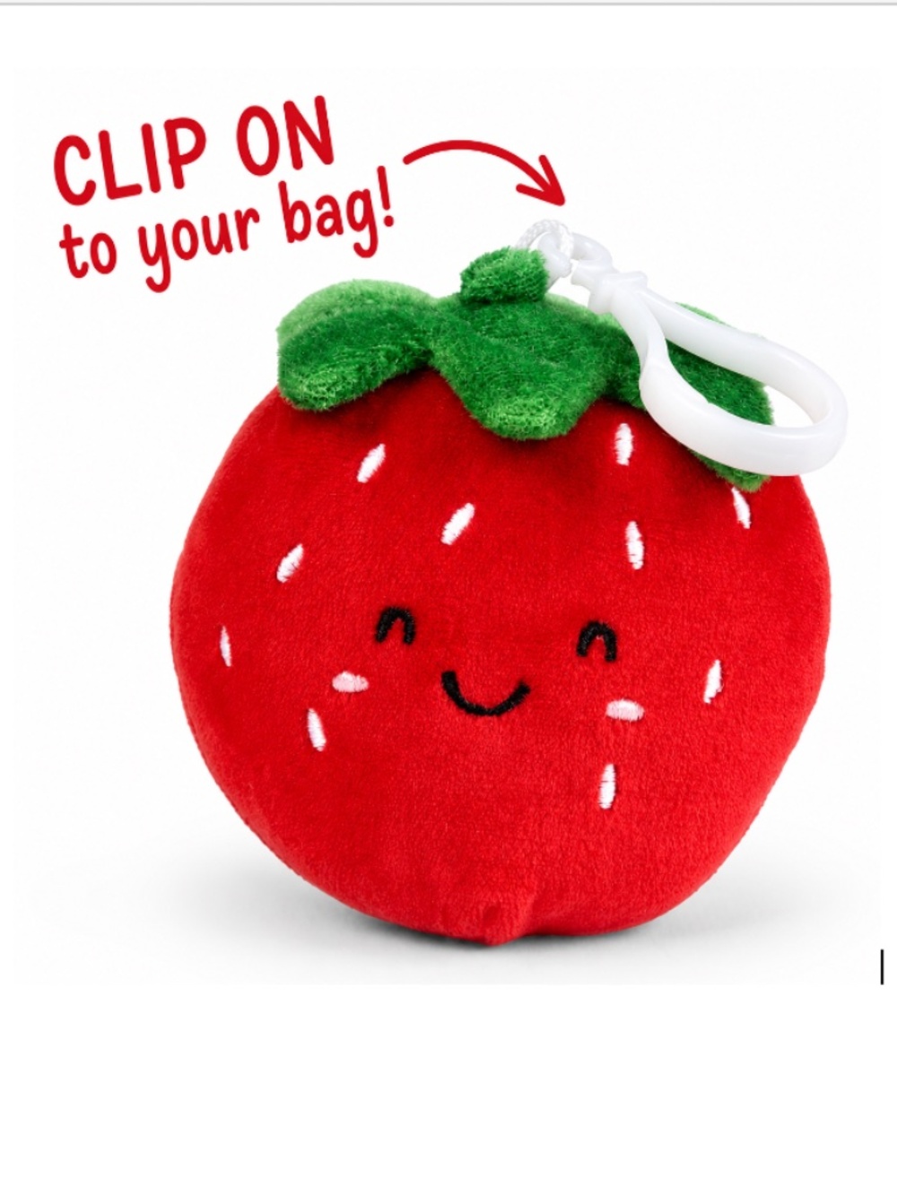 Little Living Nature Strawberry Plush Clip 4” | NWT | Bag Charm, Backpack Clip
